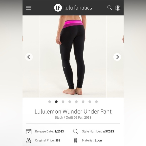 Lululemon *Reversible Wunder Under Pants in Quilt 06 Fall 2013 Women’s Size 6 - Picture 2 of 7